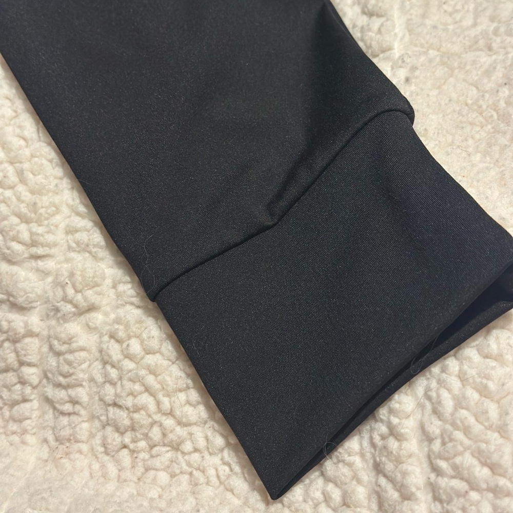 Black ankle length joggers, slick material super soft